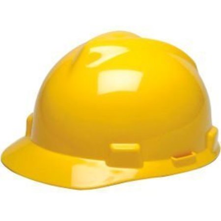 MSA SAFETY MSA V-Gard® Hard Hats, Front Brim, Fas-Trac® Suspension, Yellow, 475360 475360